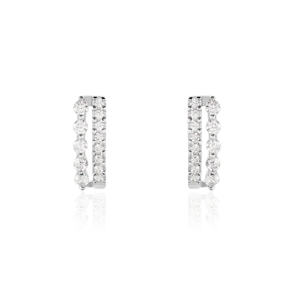 Créoles The Crown Or Blanc Oxyde De Zirconium