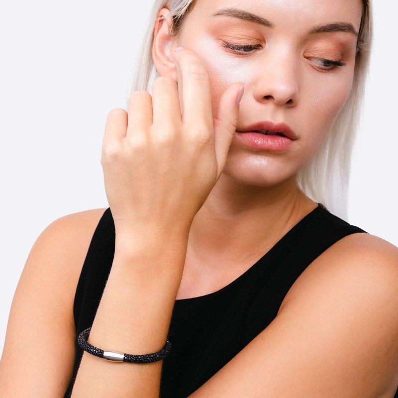 Bracelet Galuchat noir