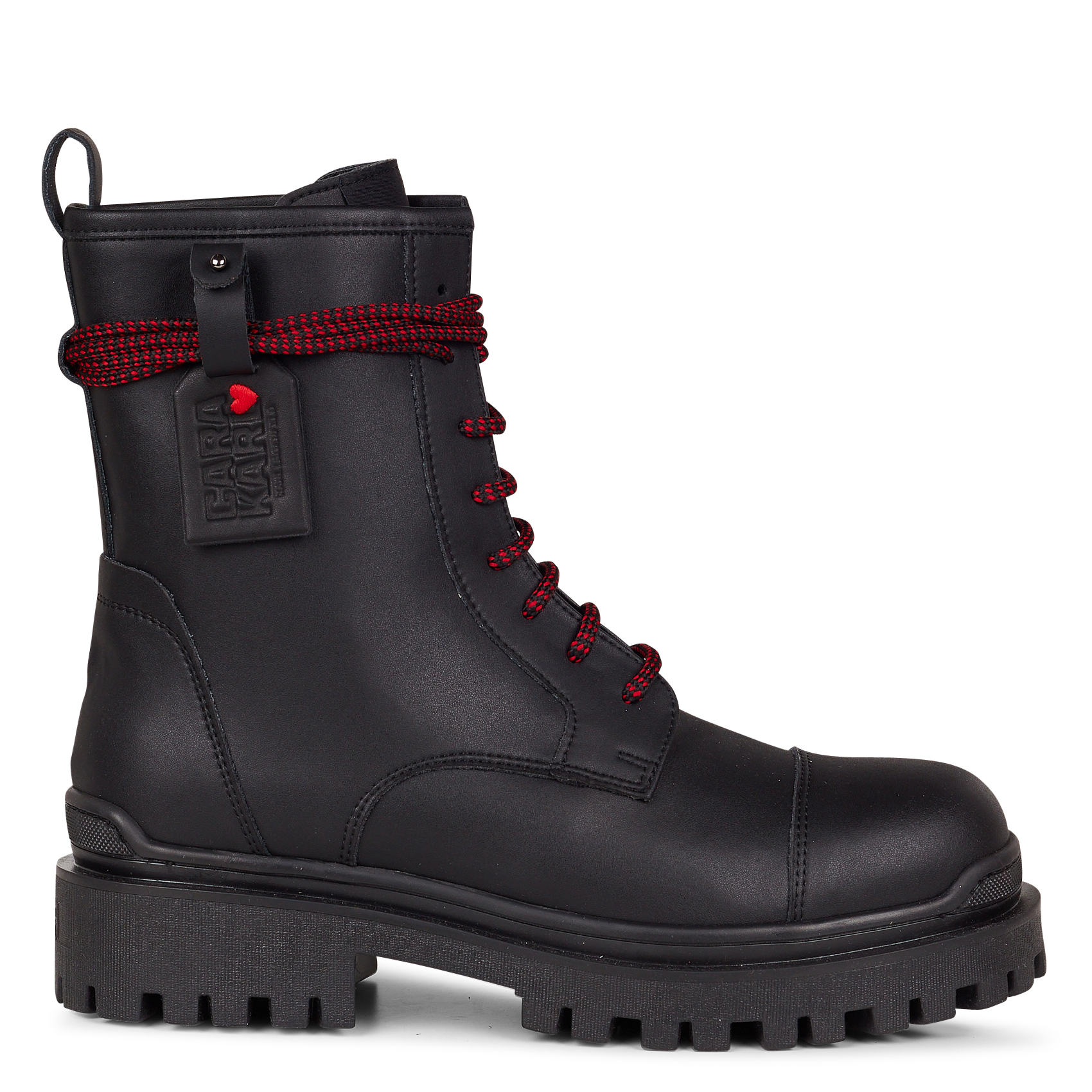 BIKER - Bottines bout rond en cuir | Noir