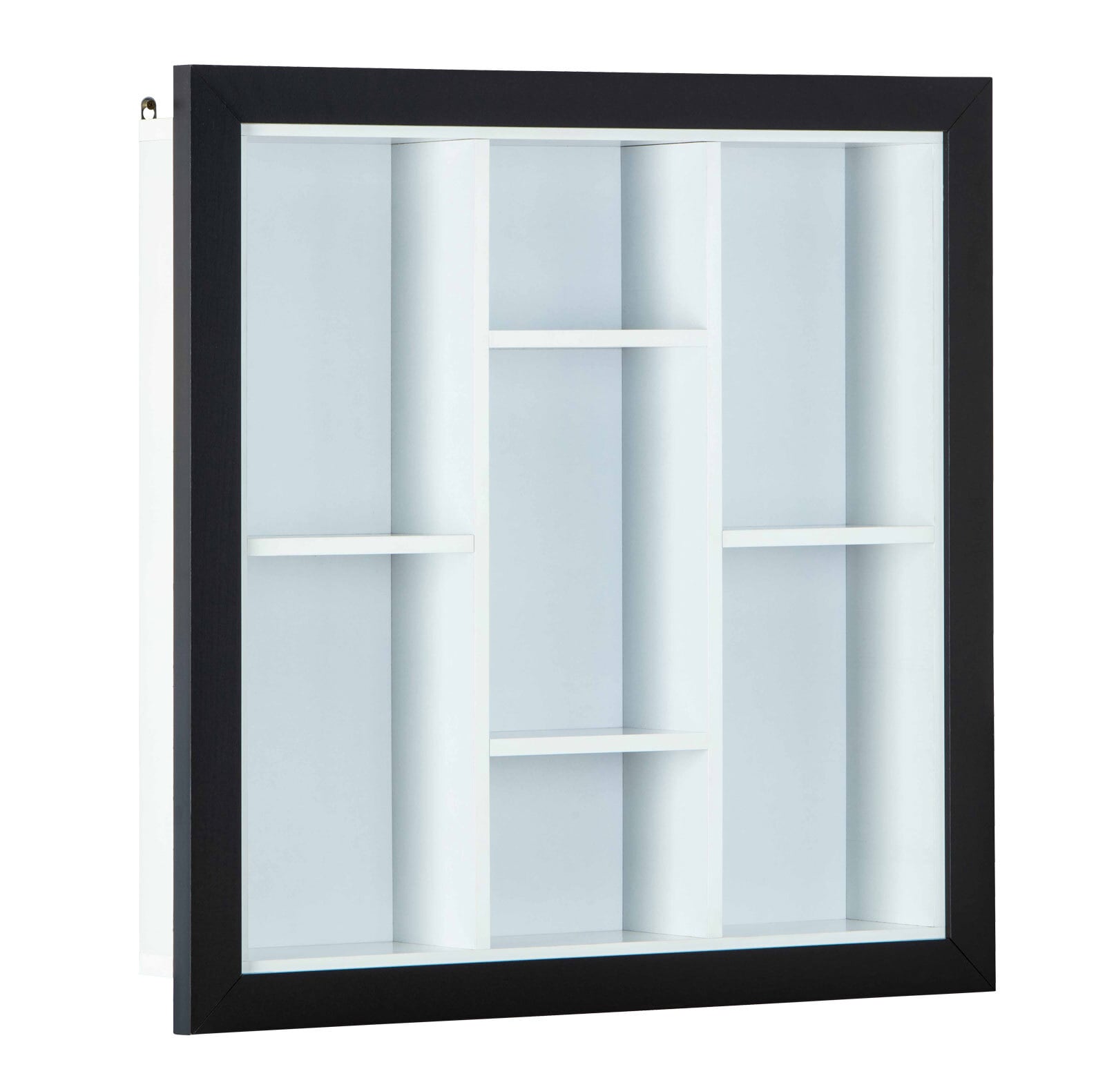 Sammlervitrine LENNY 66,5x66,5x13,7 cm Schwarz/Weiß