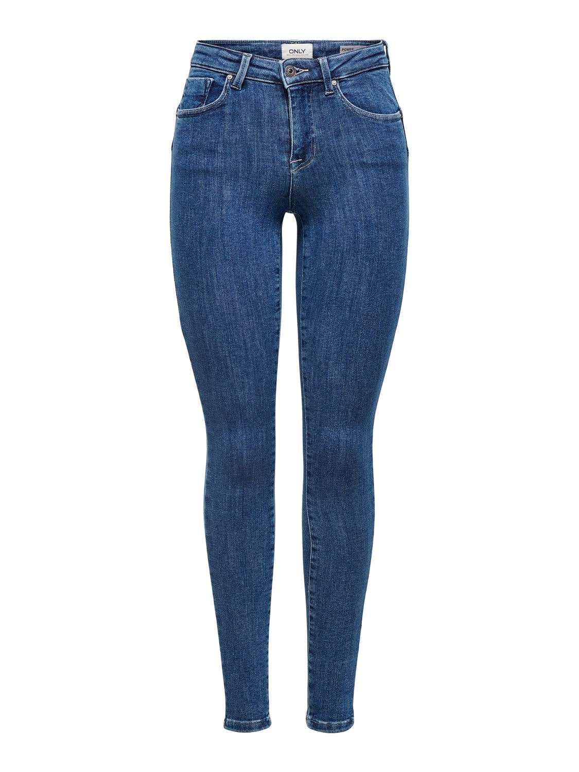 ONLPOWER Mittlere Taille Skinny Fit Jeans Dark Blue Denim
