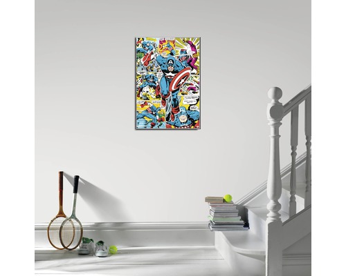 Canvas schilderij Marvel Captain America Hero 50x70 cm