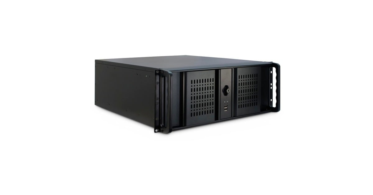 Inter-Tech4U-4098-S rack behuizing  (Zwart | 2x USB-A)
