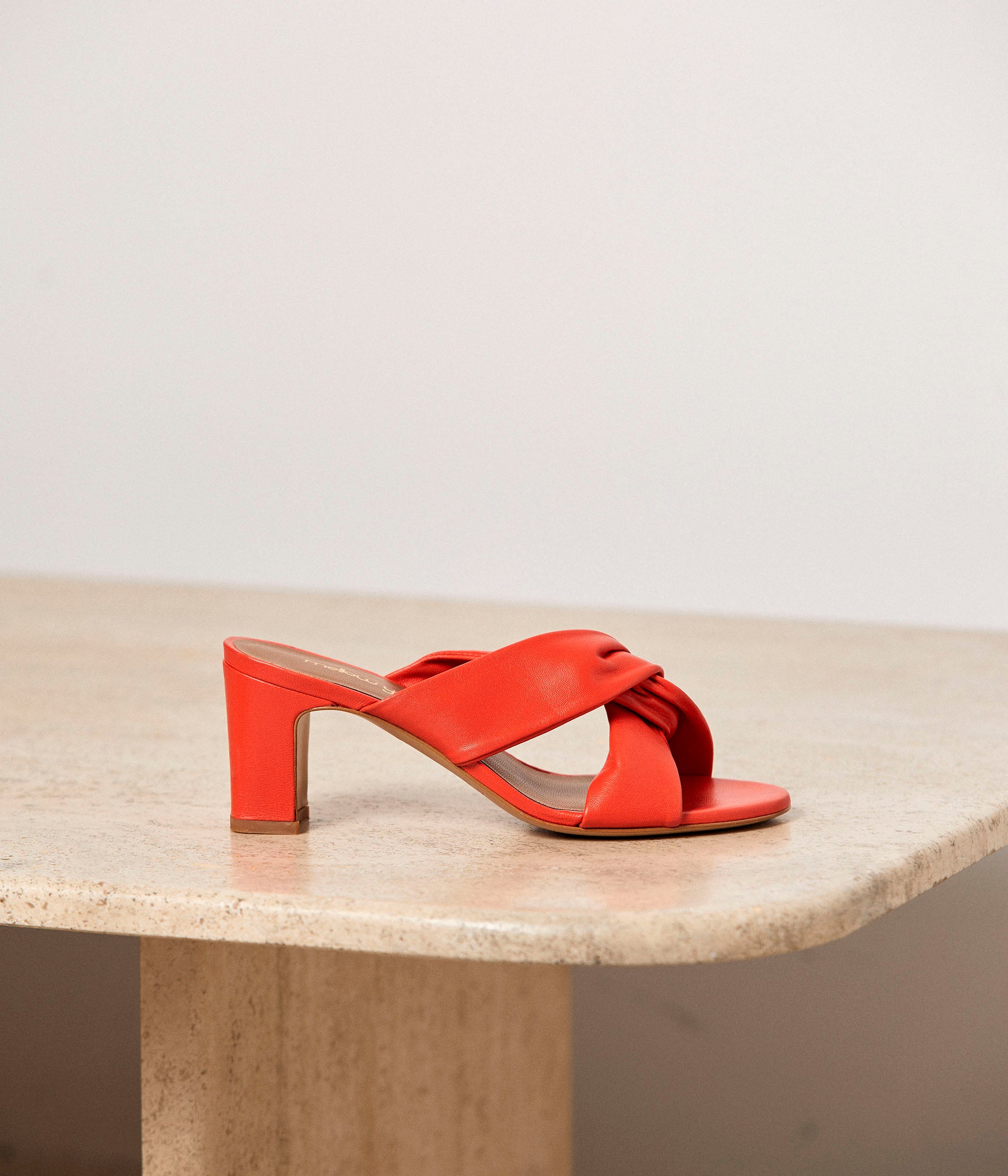 Mules cuir orange Malory