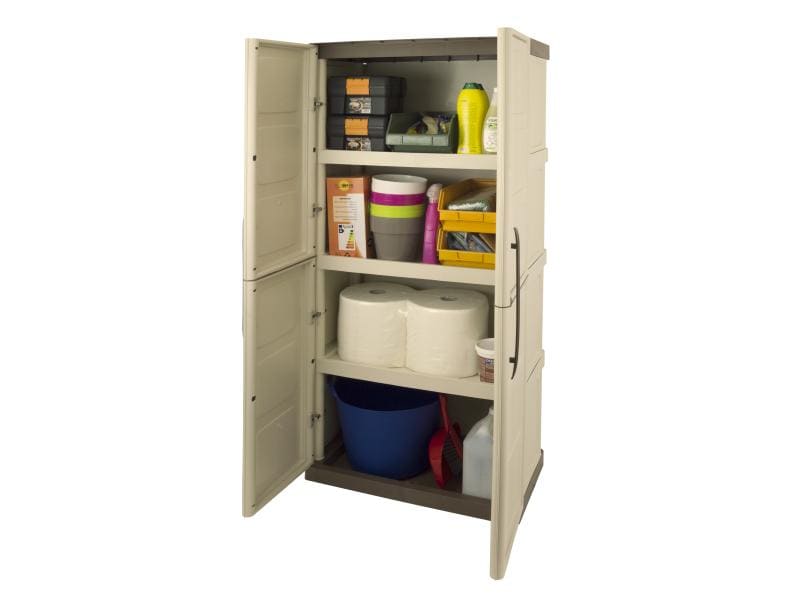 Art Plast Gartenschrank Taupe/Elfenbein Kunststoffschrank für den Garten
