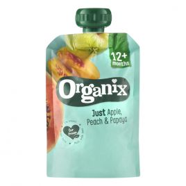 Organix Appel, perzik en papaya knijpfruit (vanaf 12 maanden)