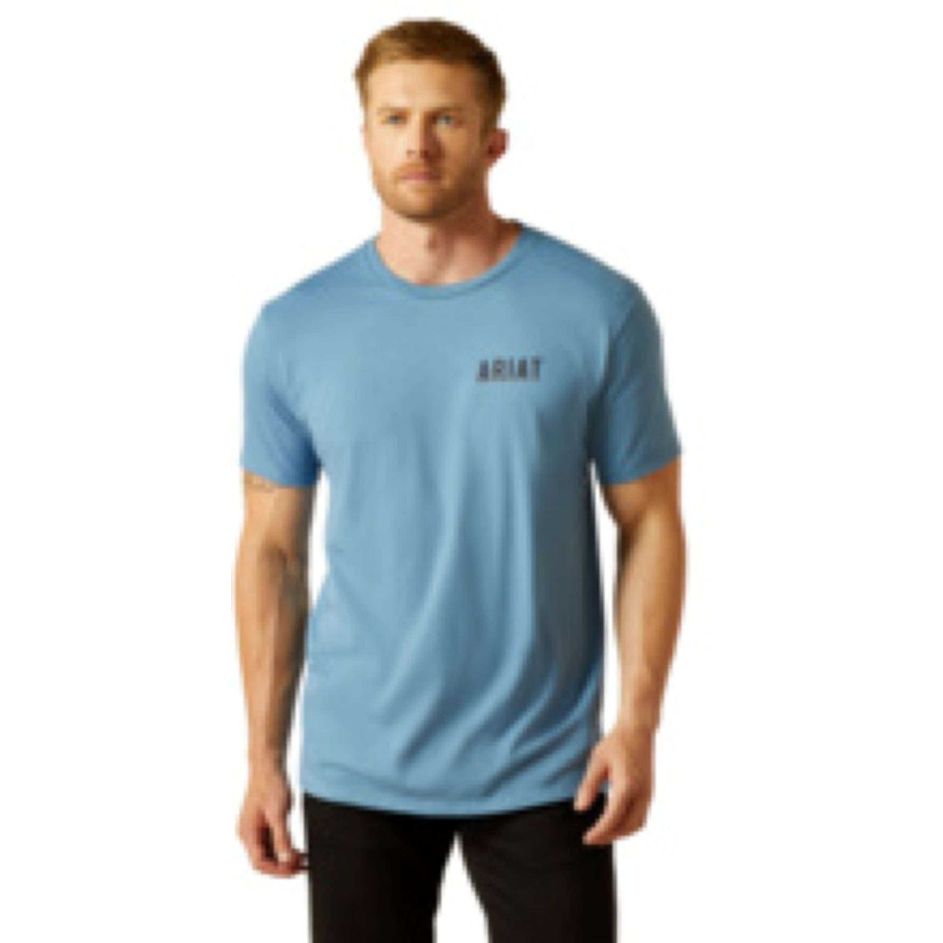 Ariat T-Shirt Blazing Saddle Heren Blauw