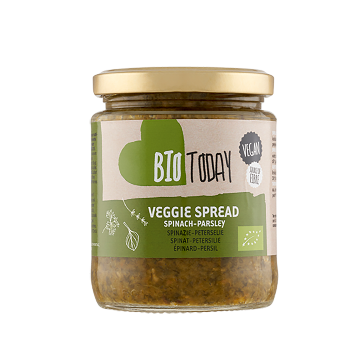 Bio Today veggie spread spinazie/peterselie 235 gram