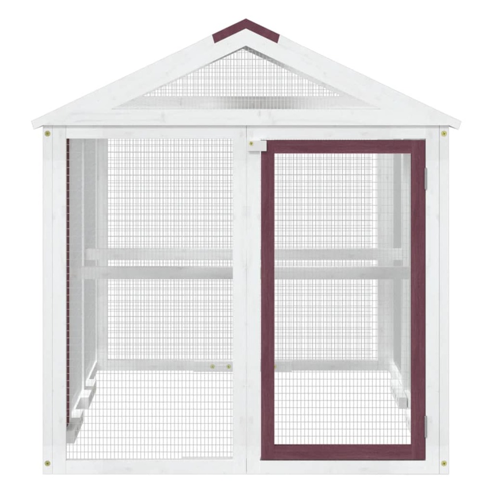 Enclos animaux moka 141x94x104 cm bois massif de pin