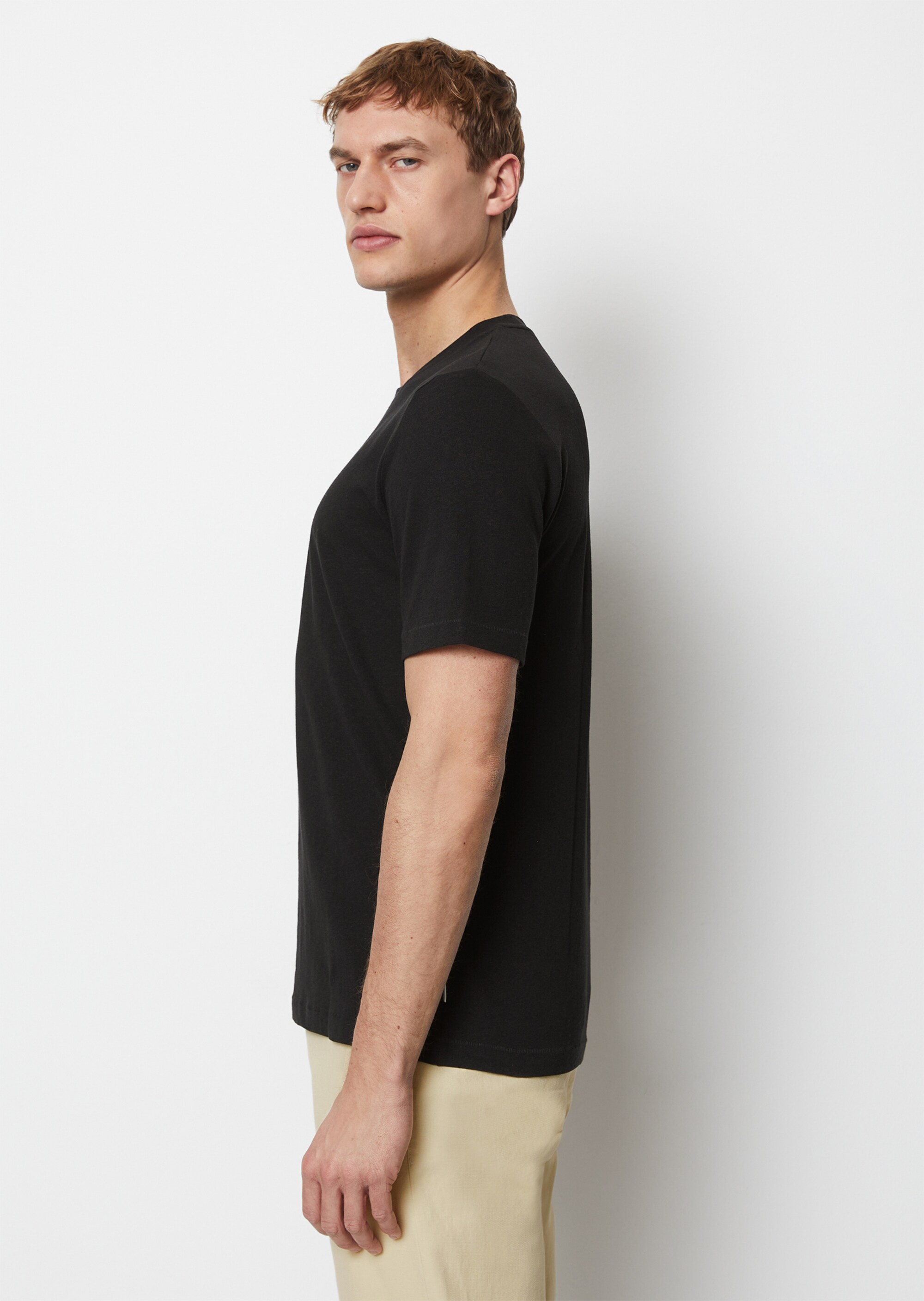 T-Shirt regular aus Bio-Baumwolle und Leinen