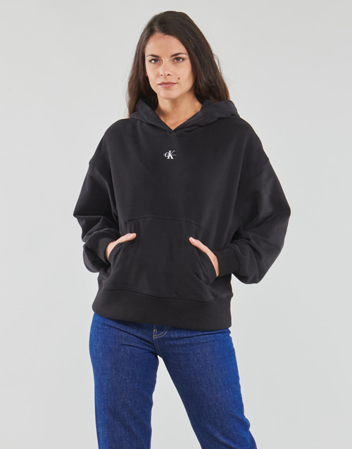Calvin Klein Jeans - MICRO MONOLOGO HOODIE - Noir