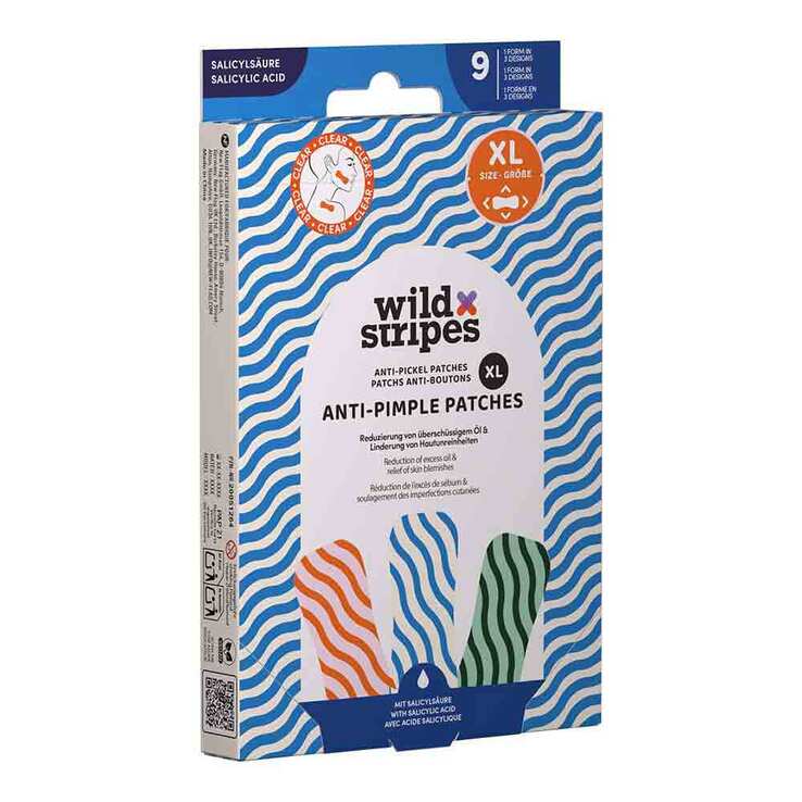 Wild Stripes Anti-Pimple Patches XL Clear, 9 St