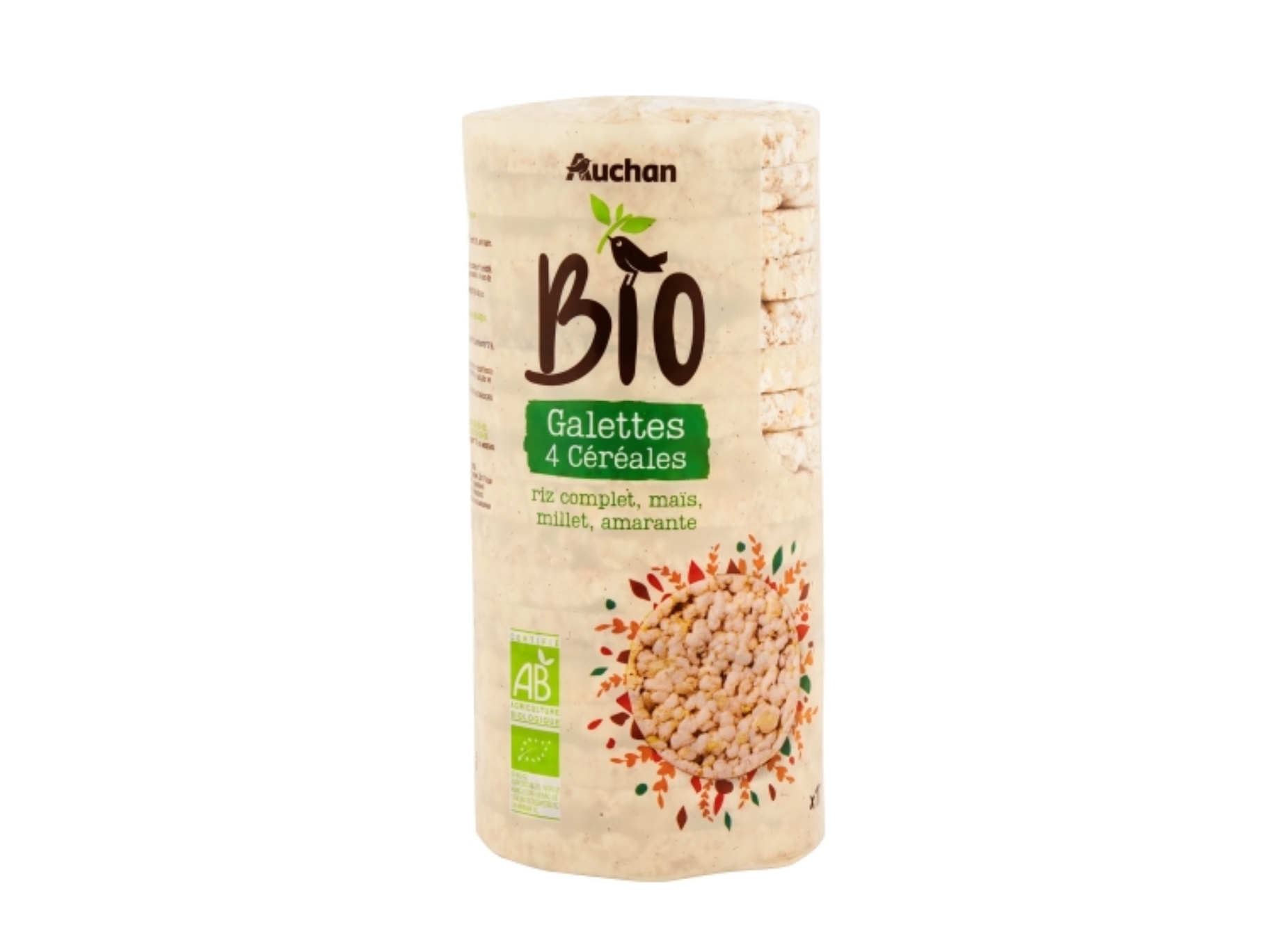 TORTITAS AUCHAN BIO 4 CEREAIS 130G