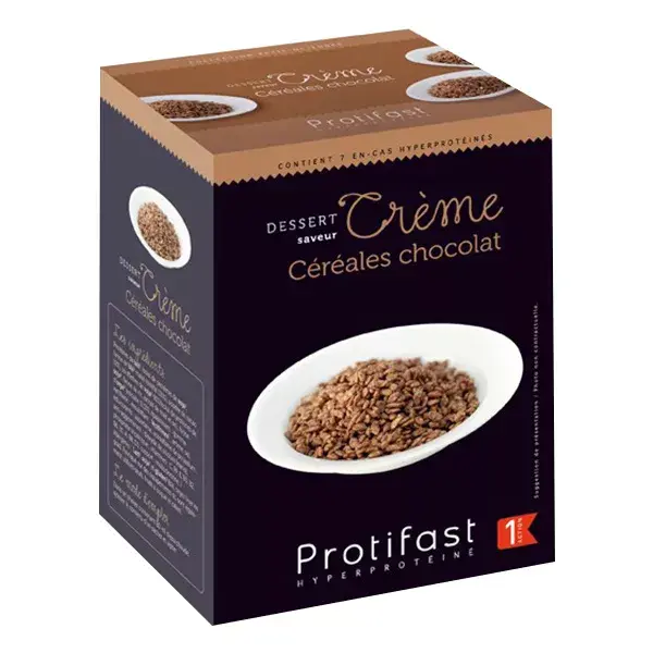 Cereal Protifast com Creme de Sobremesa Rico em Proteínas, Sabor Chocolate, 7 sachês