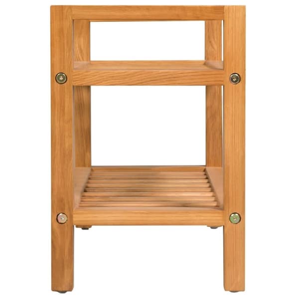 vidaXL Skostativ med 2 hyller 50x27x40 cm heltre eik