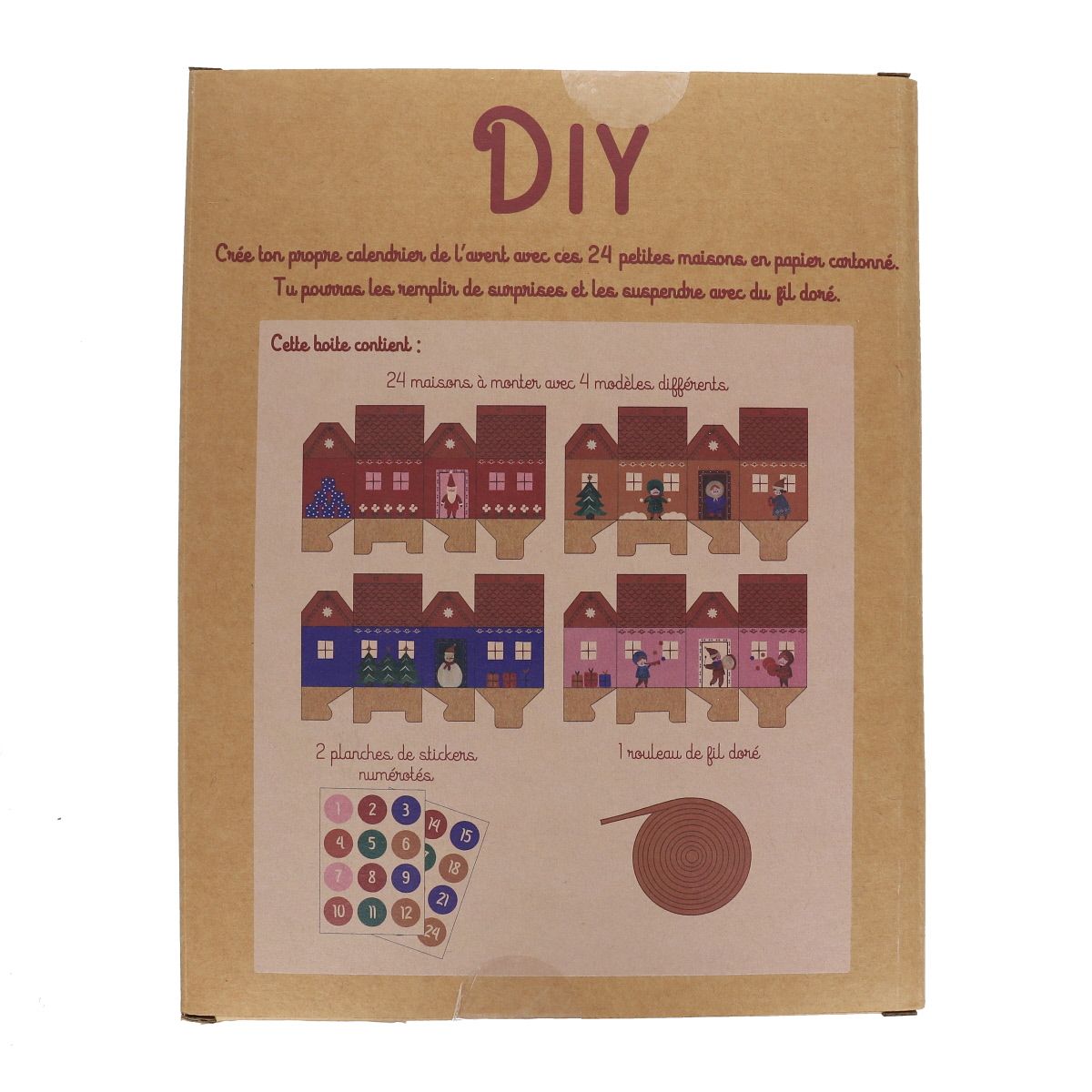 Calendrier de l'Avent maisons de Noël Do It Yourself Mercredi et Patati