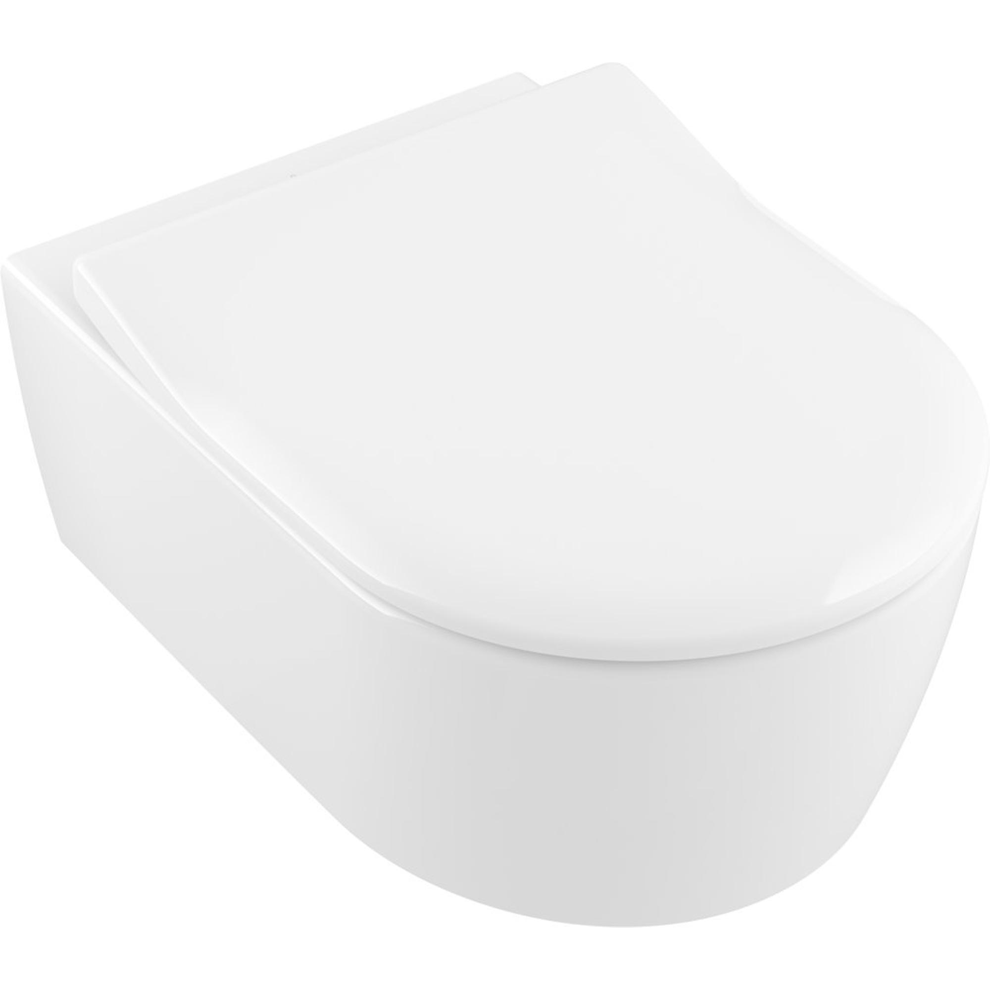 Villeroy & Boch Avento randloos toilet CeramicPlus met dunne softclose zitting wit glans