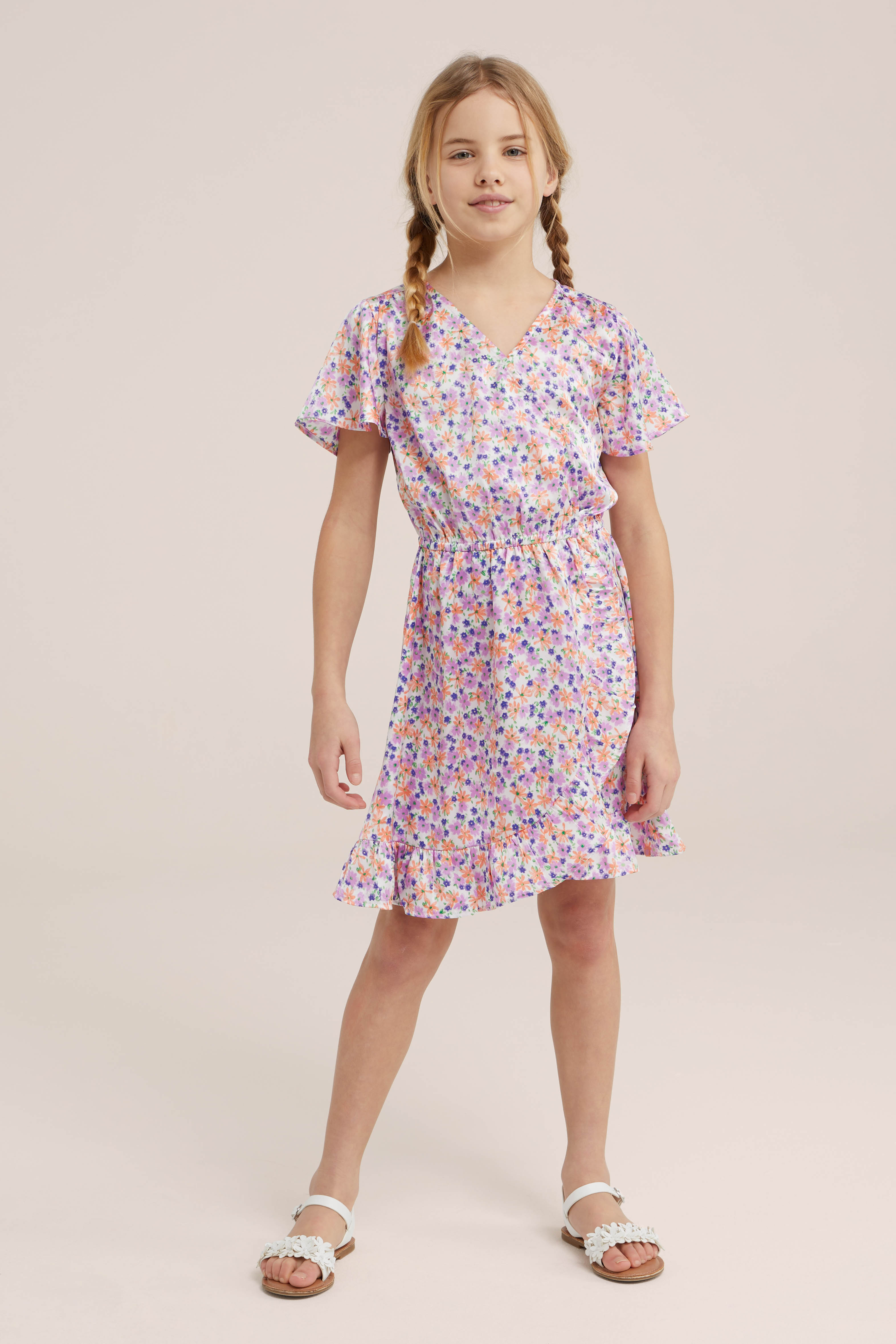 Meisjes jurk met dessin WE Fashion All-over print