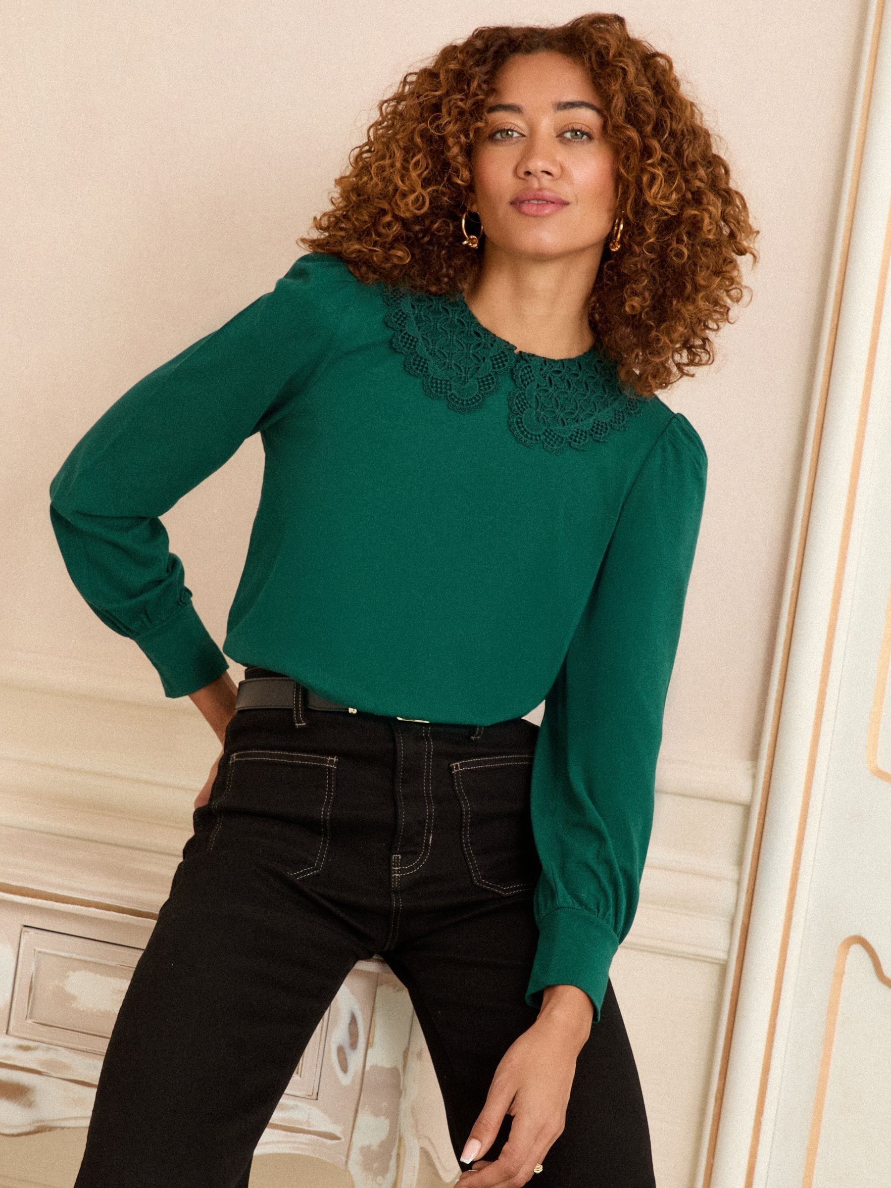 Blauwgroen - Love & Roses - Blouse