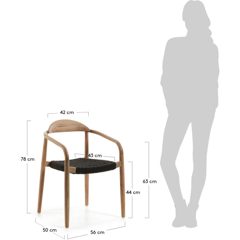 Chaise Nina - corde - bois d'acacia massif