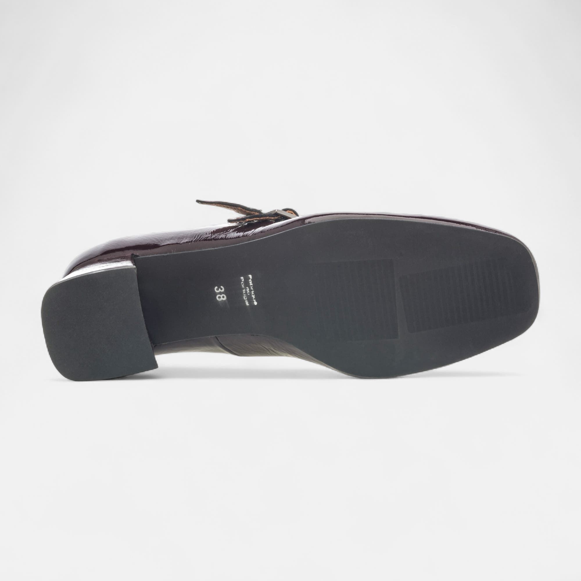 Babies à talon Femme en cuir bordeaux