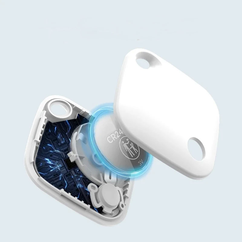 Bluetooth Anti-Lost Tracker für Haustiere und Wertsachen mit Google Find My Device / GPS Ortung   IP65 Schutz (inkl. CR2032 Batterie) - Weiss