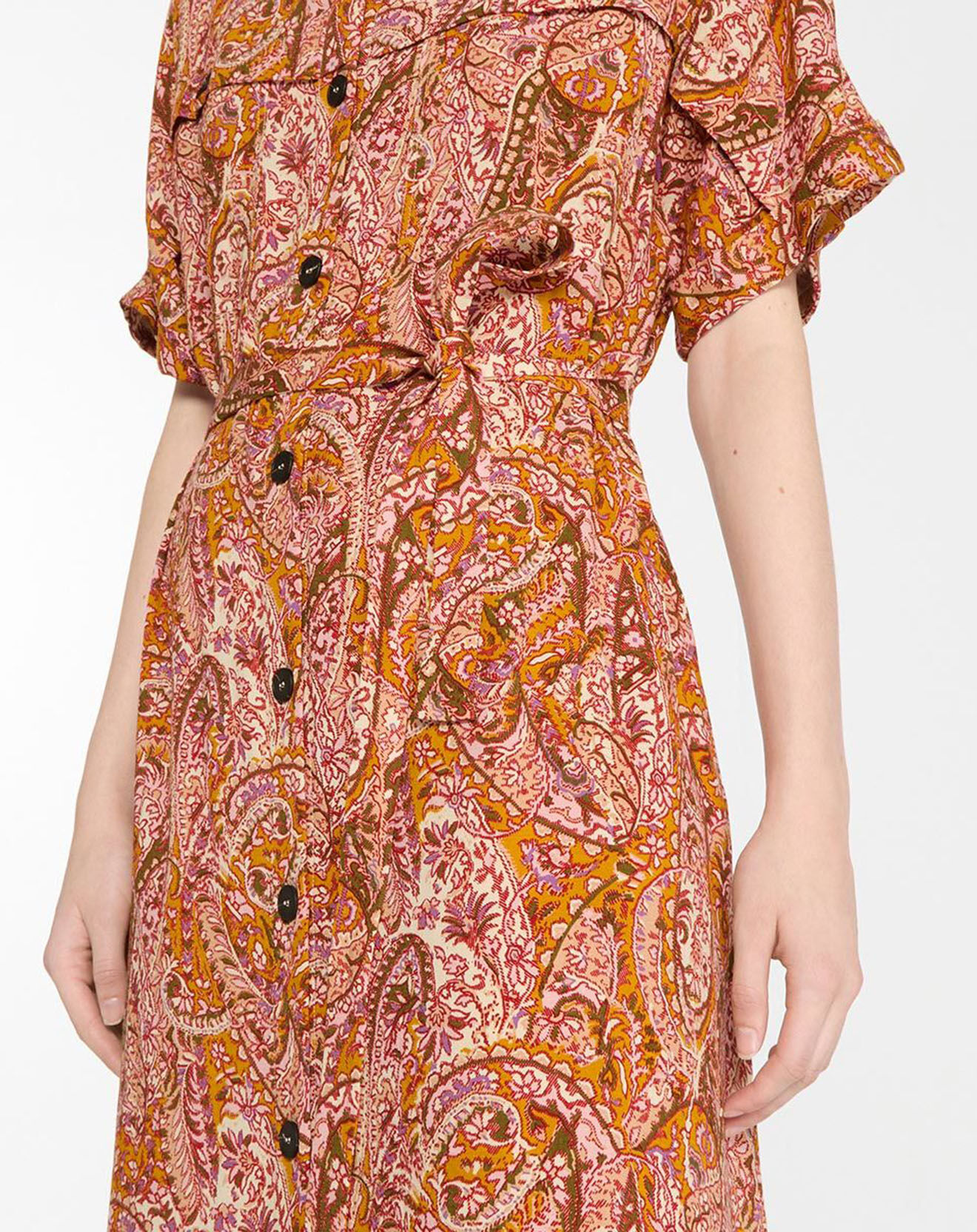 Galeries Lafayette Robe fluide boutonnée Roxane imprimé fantaisie multicolore