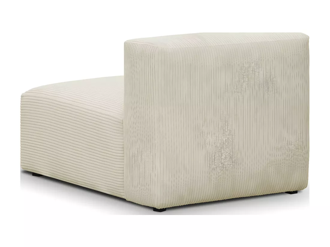 Chauffeuse sans accoudoirs modulable en velours côtelé beige - Modulo