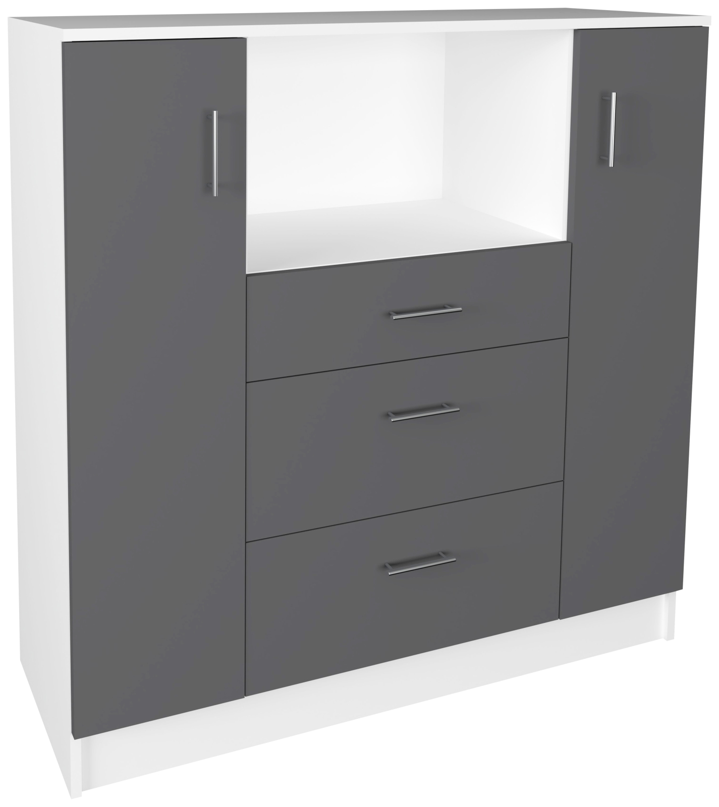 Küchenkommode ESILO - anthrazit - weiß - 109 cm breit