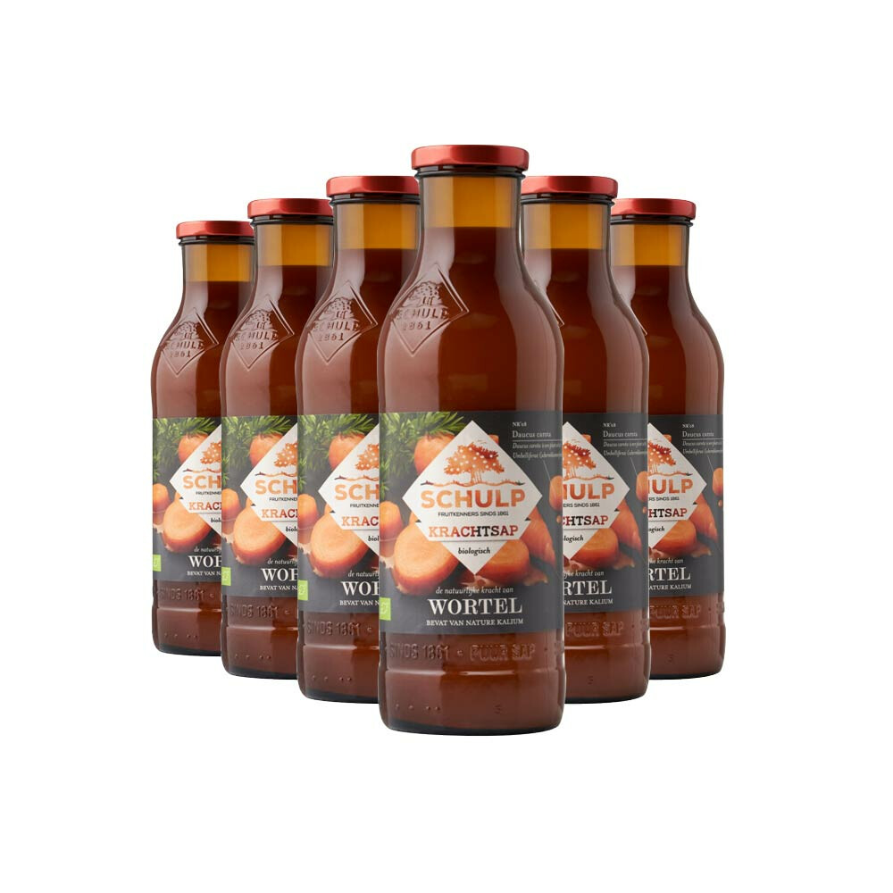 Schulp Wortelsap Puur Krachtsap Biologisch6 x 0,75 liter