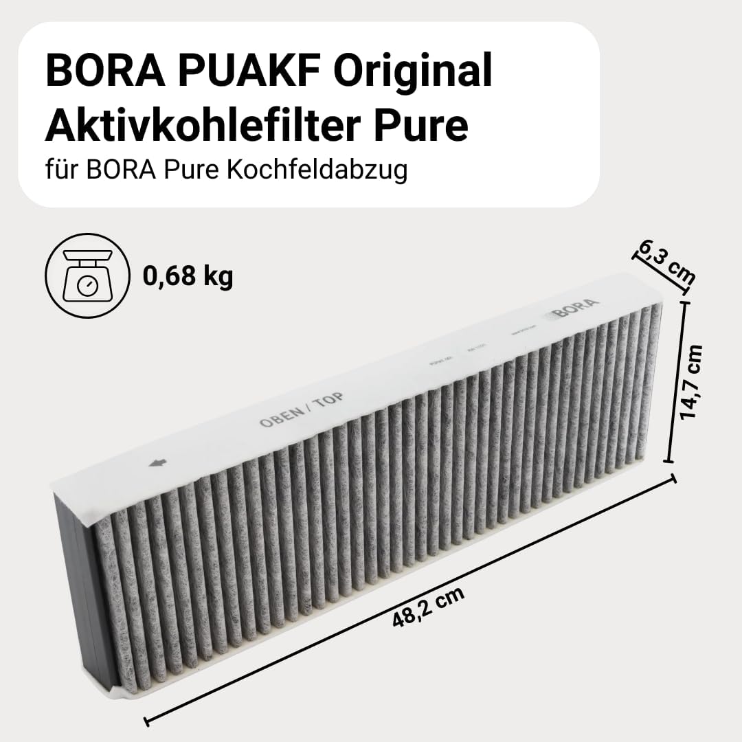 BORA PUAKF Original Aktivkohlefilter für PURE Dunstabzug Ersatzfilter Zubehör