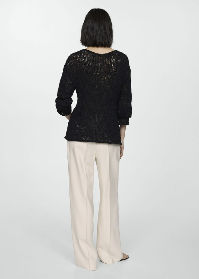 MANGO Wideleg pleated trousers Light beige