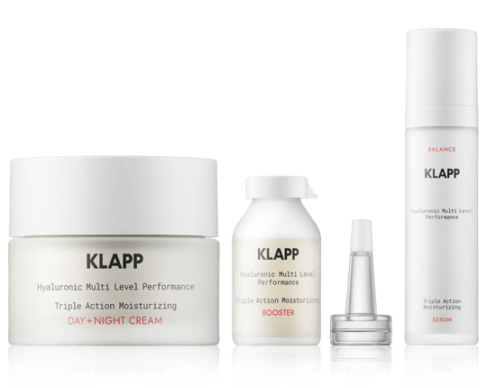 KLAPP Hyaluronic Multi Level Performance Set mit Day + Night Cream, Serum & Booster 50ml-15ml-50ml