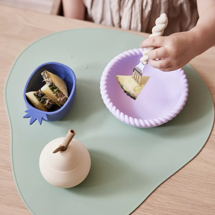 OYOY - Mellow Kinderbesteck, pale mint / choco / iceblue (3er-Set)