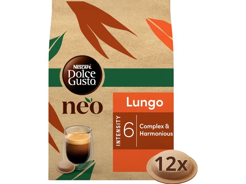 NEO by Nescafé Dolce Gusto Kaffee-Pods Lungo 12 Portionen Pads für die Nescafé Dolce Gusto NEO Kaffeemaschine von Delonghi