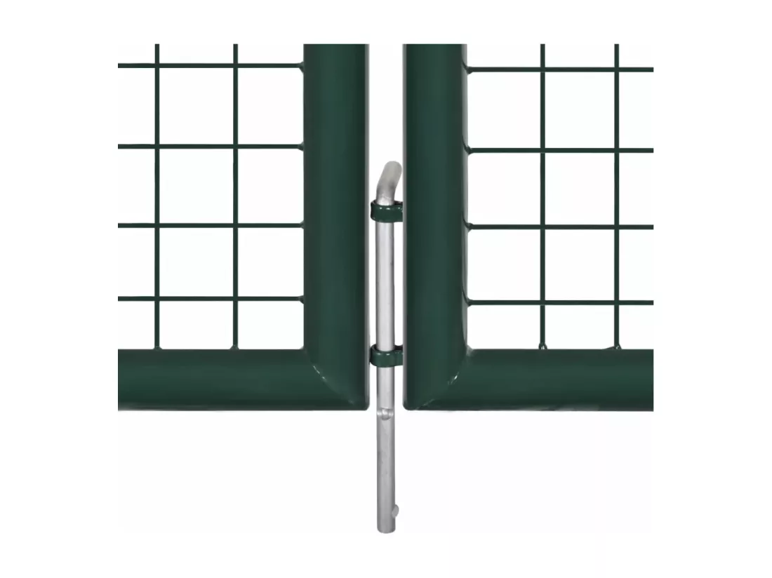 Portail de cl?ture Acier 306x150 cm Vert