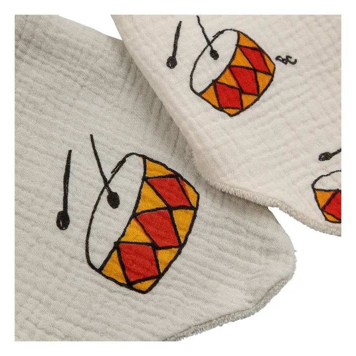 Bobo Choses Lot 2 Bavoirs Coton Bio Tambours | Ecru
