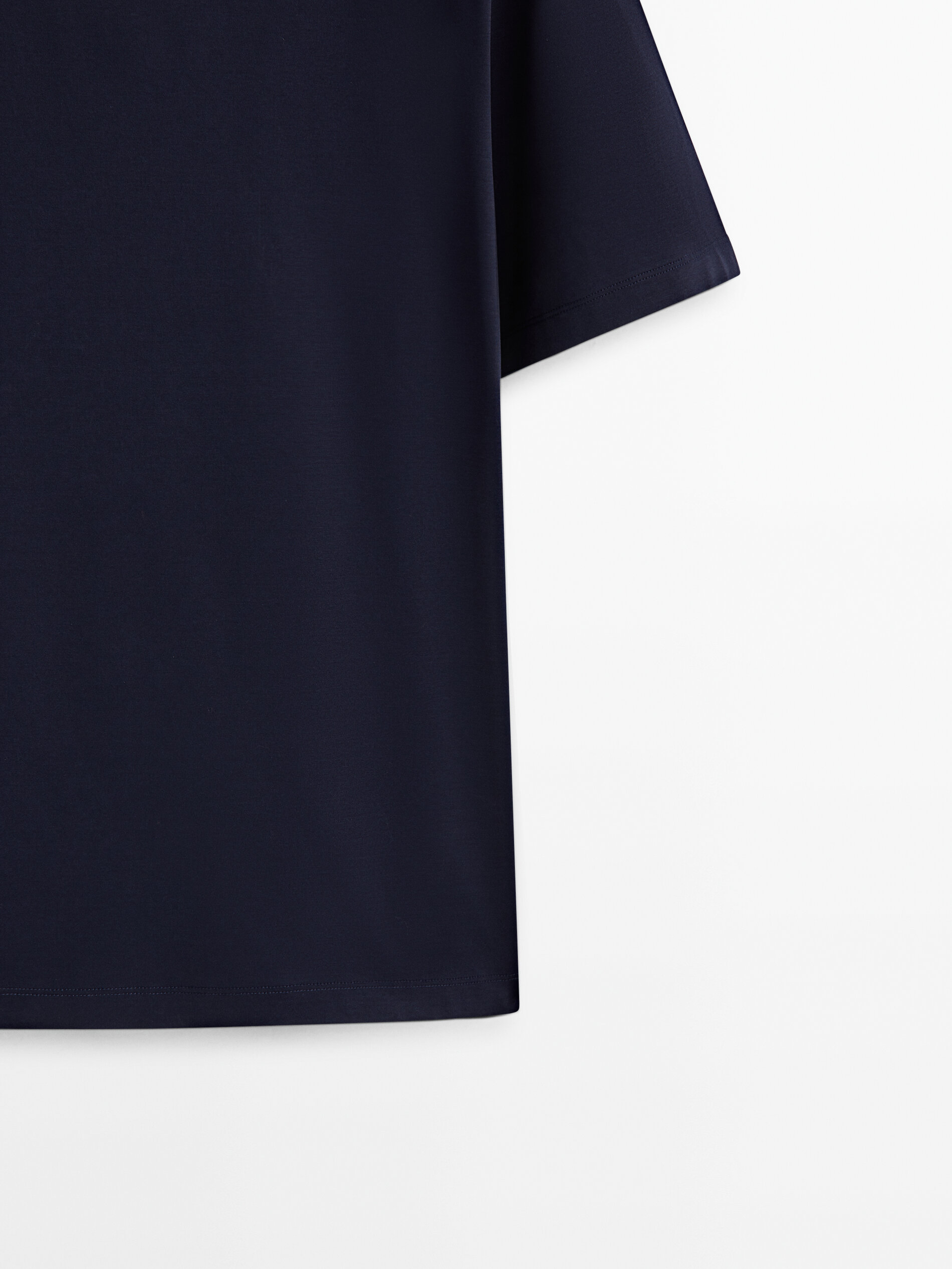 Camiseta curta estilo mangá em algodão mercerizado - AZULÓN