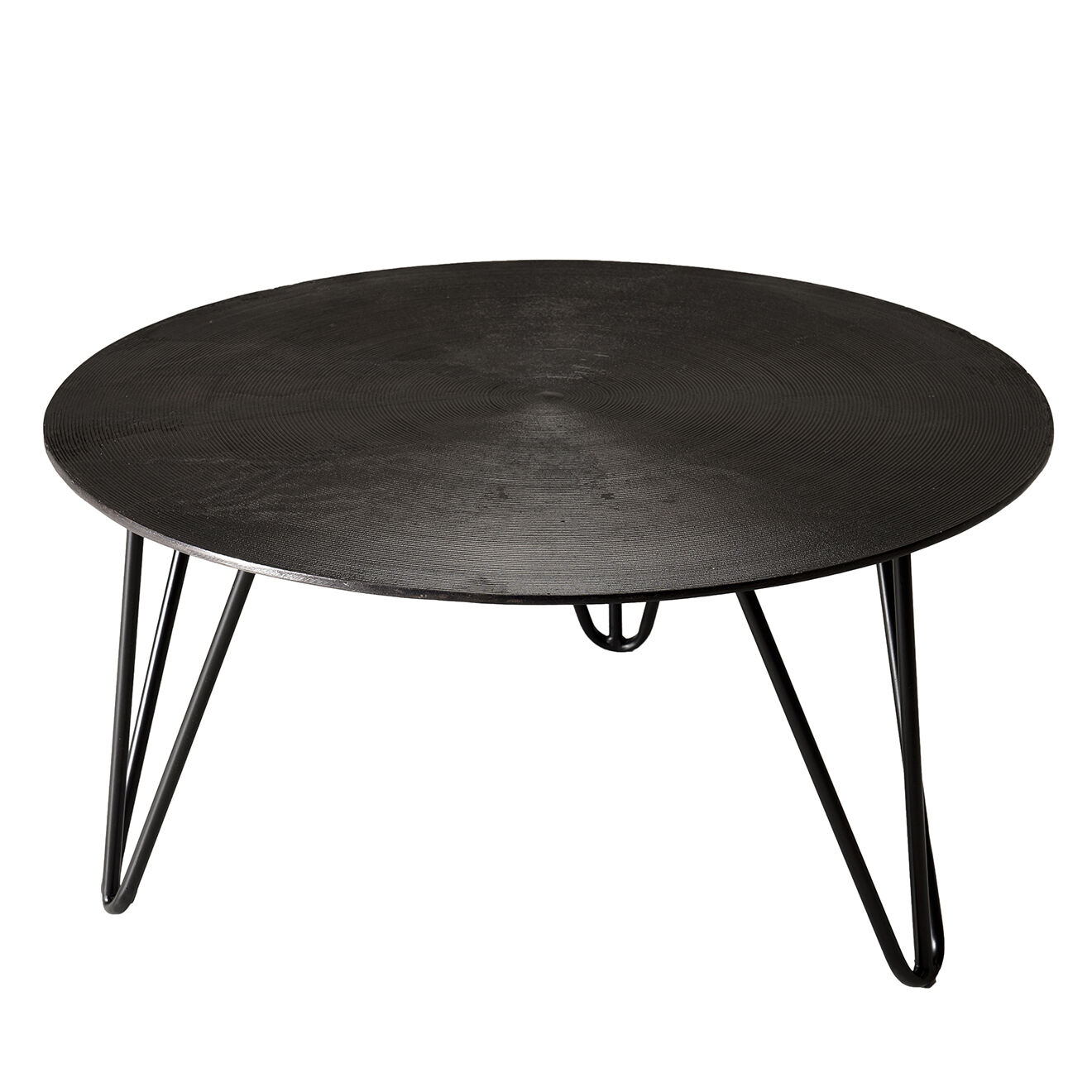 Macabane Table basse ronde Jonas noire - D.75xH.37 cm