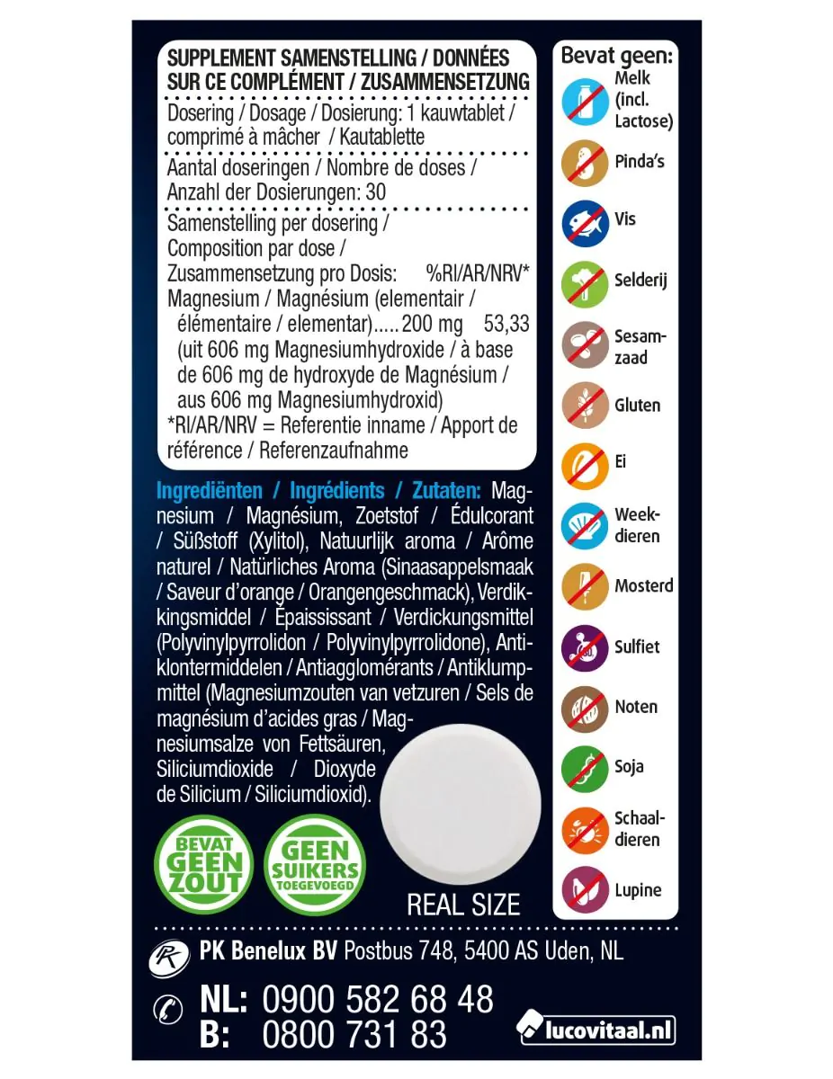 Pure Marine Magnesium 30 kauwtabletten