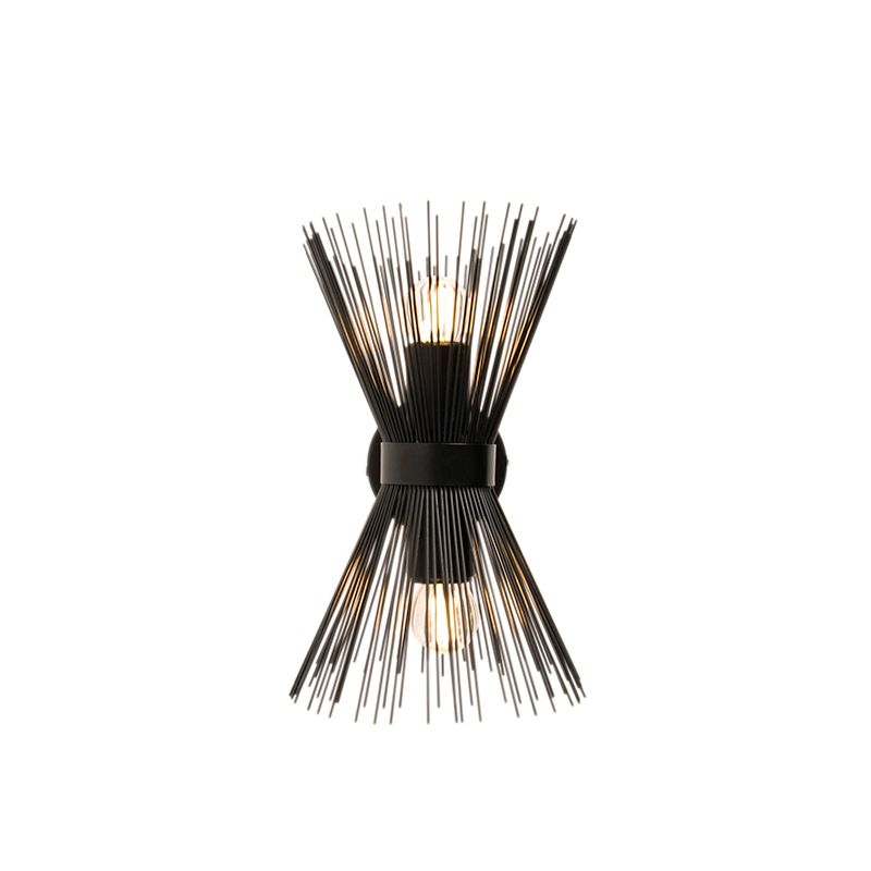 Art Deco wandlamp zwart 2-lichts - Broom