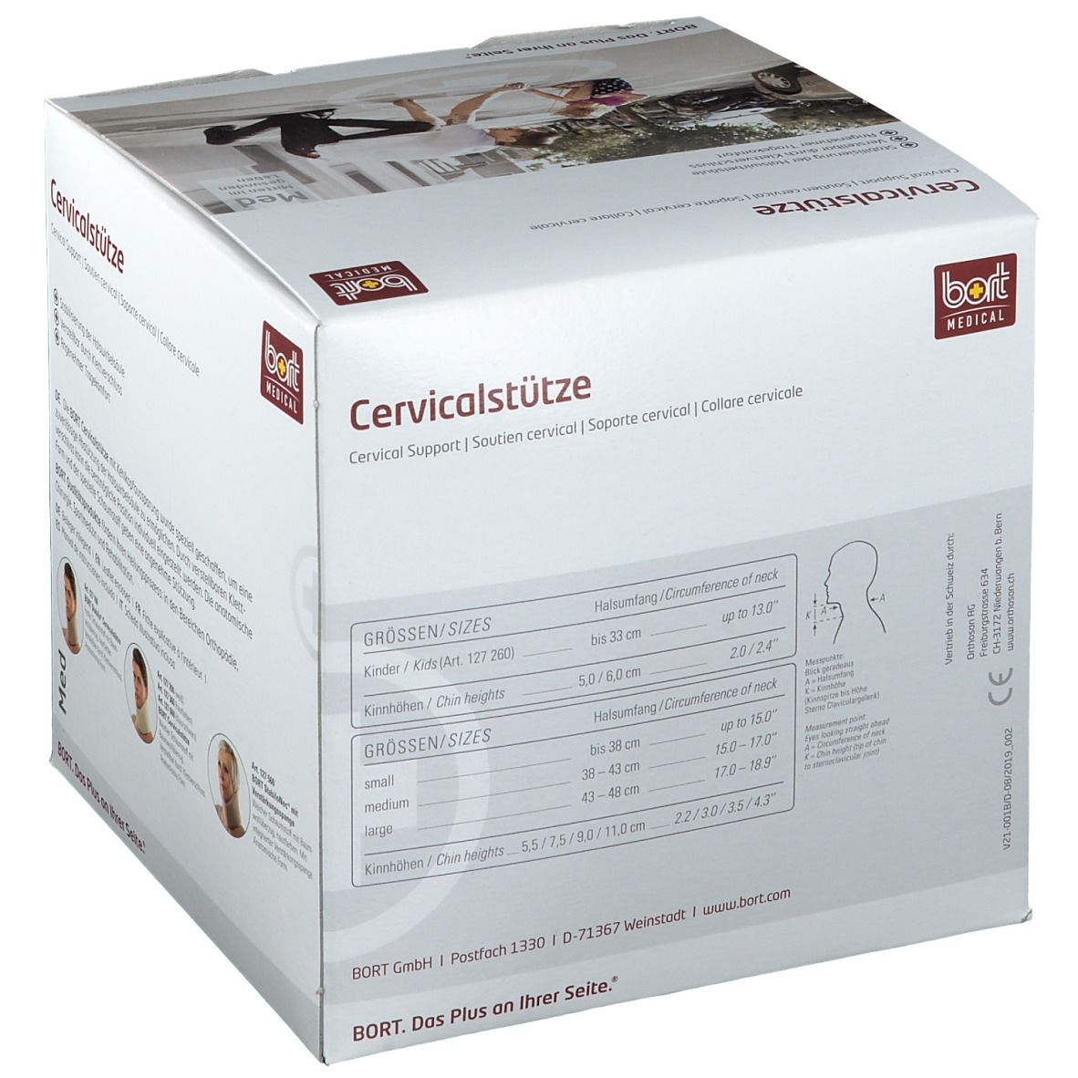BORT Cervicalstütze Kinnhöhe 7,5 cm Gr. M haut