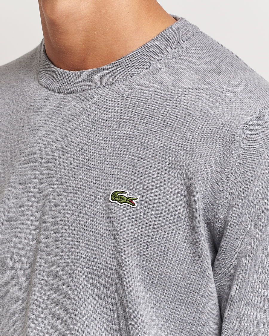 Lacoste Cotton Knitted Sweater Silver Chine