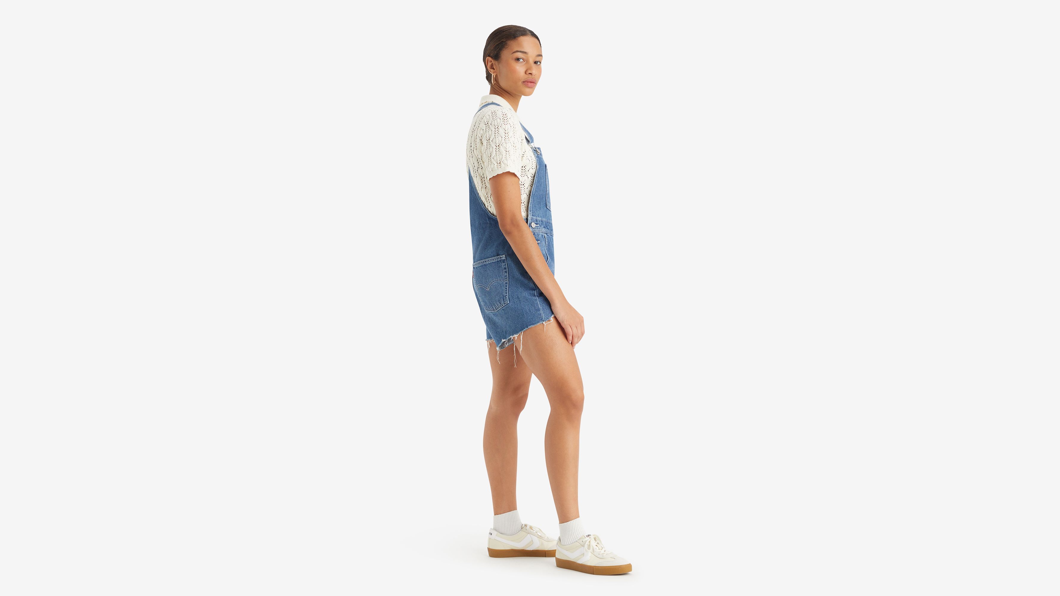 Salopette-short vintage - Mend Me Not - Bleu