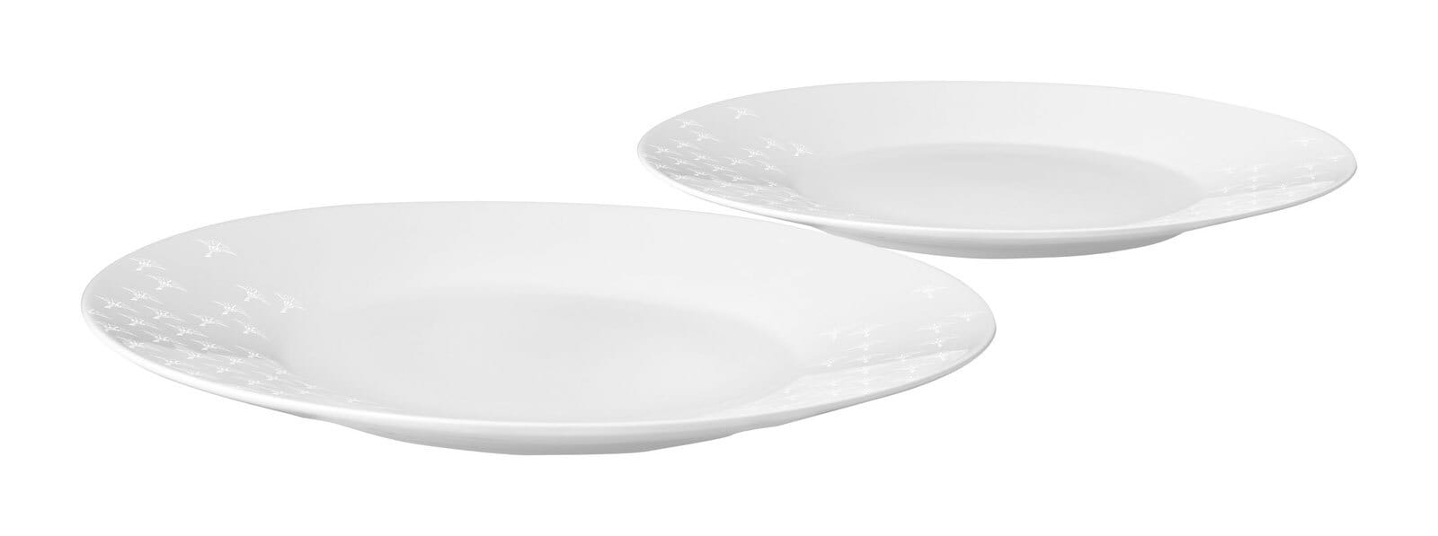 JOOP! Teller-Set FADED CORNFLOWER 2er Set - je 28 cm weiß
