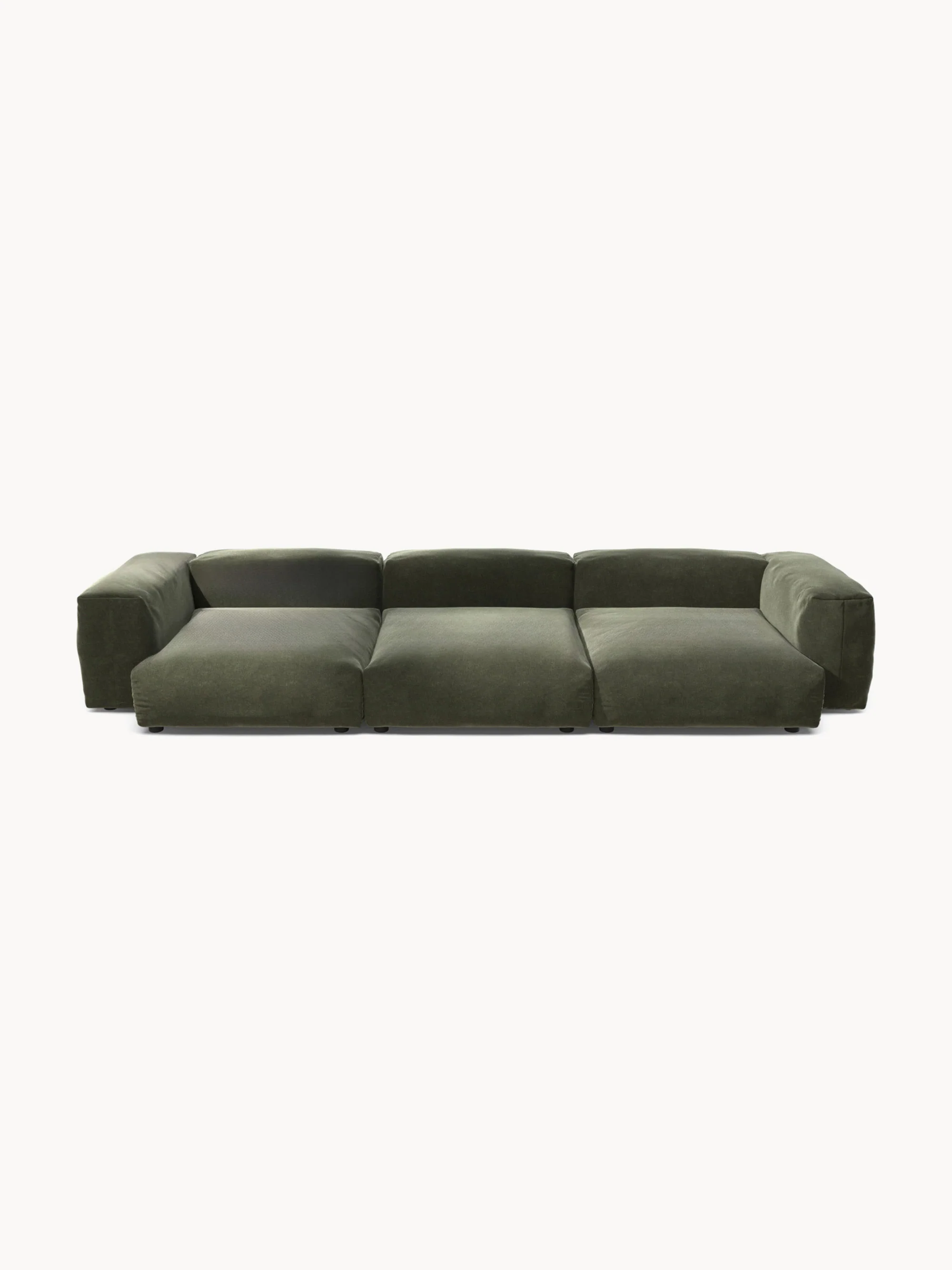 Fluwelen modulaire bank Vetsak (4-zits)