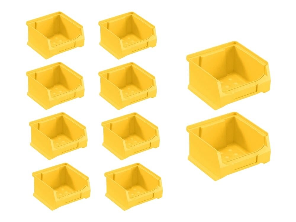 PROREGAL Value Pack 10x Gele Opbergdoos 1,0 HxBxD 6 x 10 x 10 cm 0,4 Liter Opbergcontainer