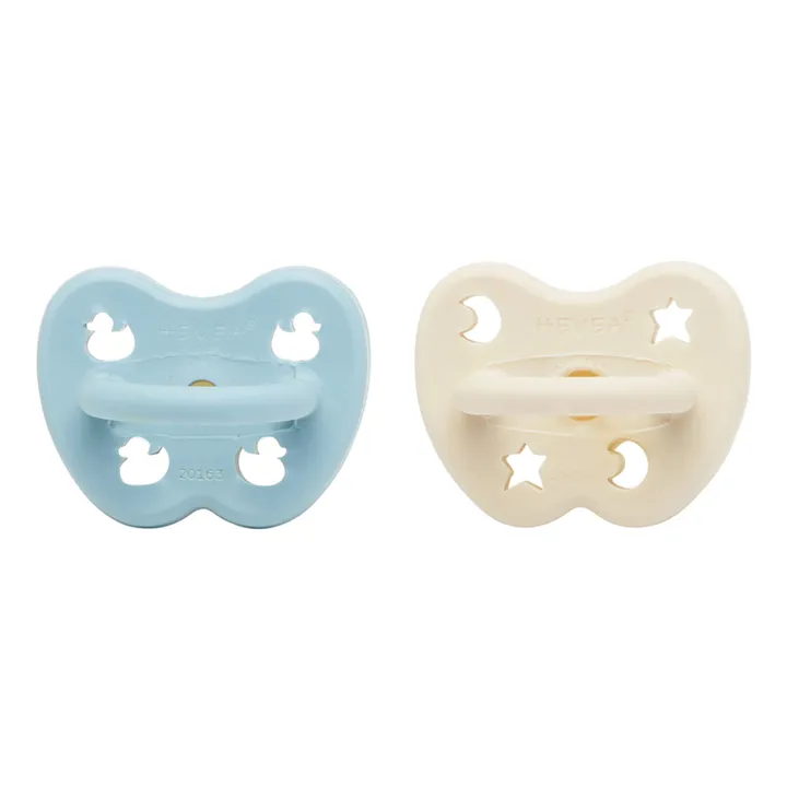 Hevea Tétine physiologique en caoutchouc naturel - Set de 2 | Bleu ciel