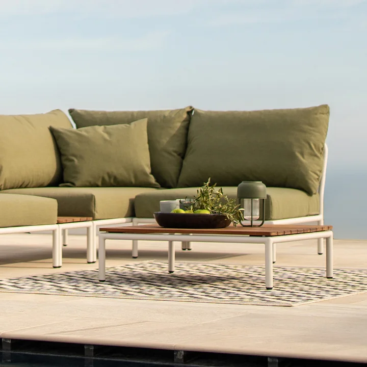 HOUE - LEVEL-LEVEL 2 Couchtisch, 81 x 81 cm, Bambus / dunkelgrau