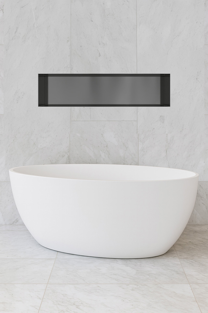 Hotbath &More frameless inbouwnis 30x120x10cm geborsteld gunmetal PVD